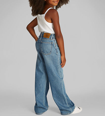Calvin Klein Jeans - Högt stigande brett ben - Soft Blue