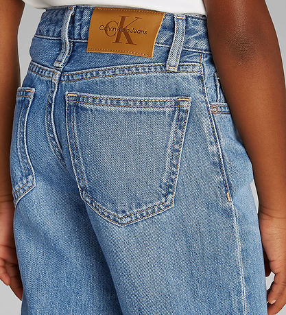 Calvin Klein Jeans - Högt stigande brett ben - Soft Blue