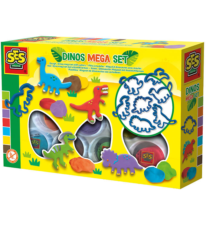 SES Creative Modellervoks - Dino Megasæt med Udstikkere