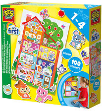 SES Creative - Min Første - Plakat med klistermærker - Hus