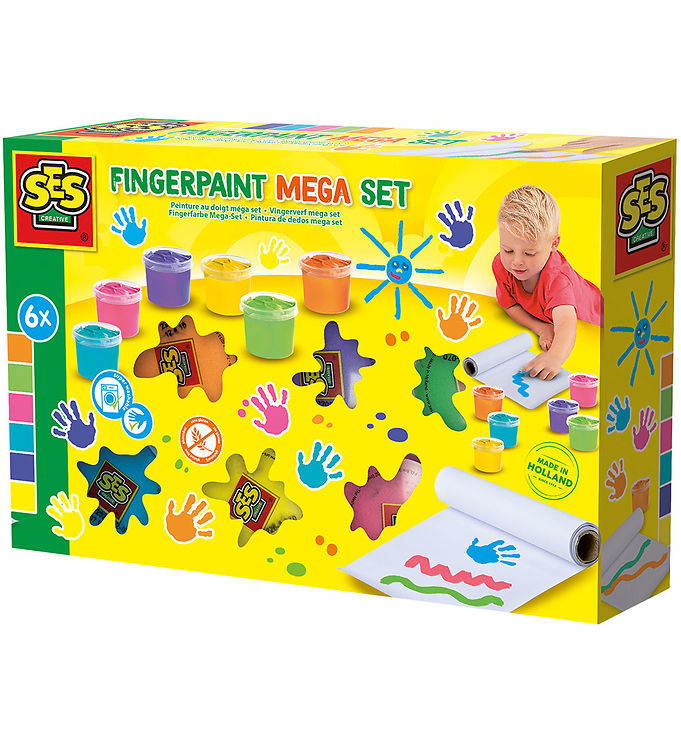 SES Creative - Fingermaling Megasæt - 6x110ml