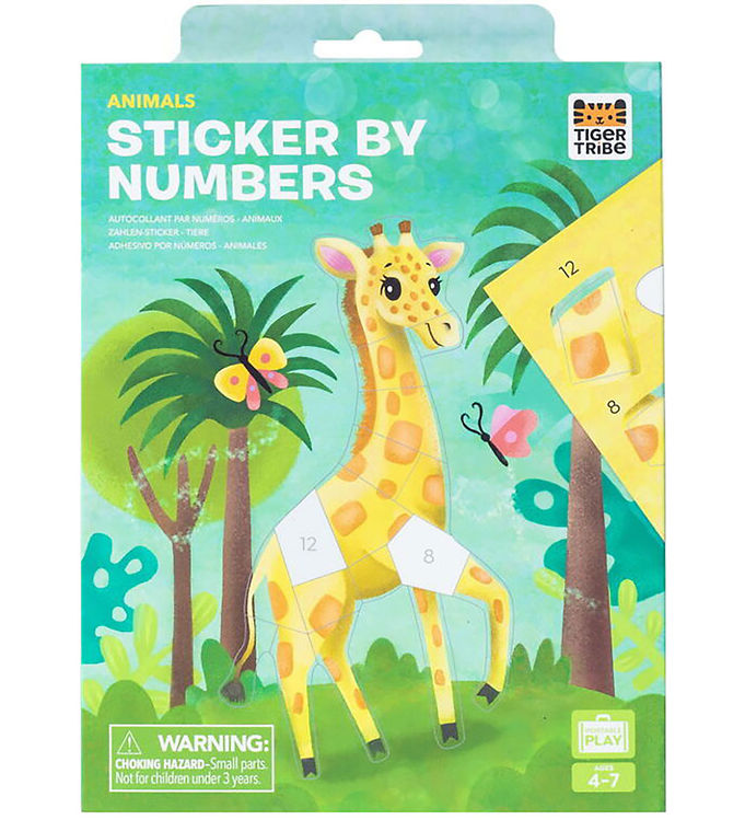 Tiger Tribe Kreasæt - Sticker by Numbers - Animals