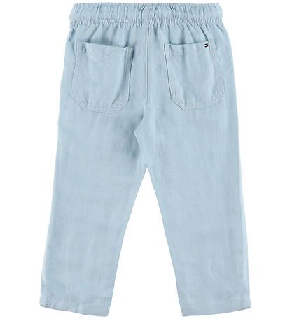 Tommy Hilfiger Bukser - Hør - Breezy Blue