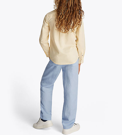 Tommy Hilfiger Bukser - Hør - Breezy Blue Tommy Hilfiger Bukser - Hør - Breezy Blue