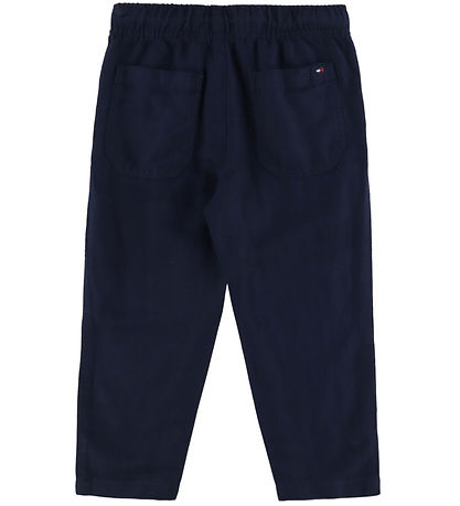 Tommy Hilfiger Bukser - Hør - Dark Night Navy Tommy Hilfiger Bukser - Hør - Dark Night Navy