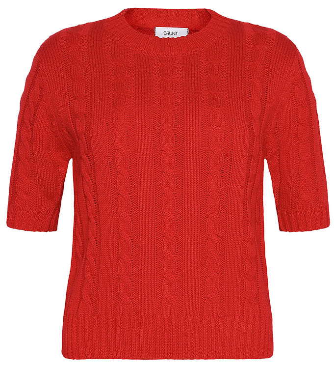 Grunt T-shirt - Strik - Gru - Rød