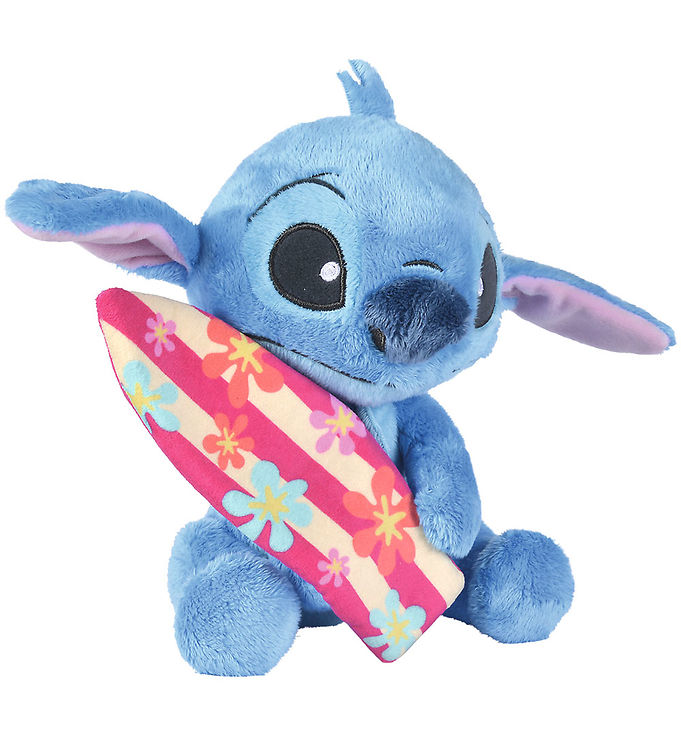 Disney Bamse - Stitch m. Surfbræt - 25 cm