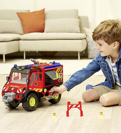 Dickie Toys Slökkviliðsbíll - MB Unimog U530 Brunabjörgun - Hljó