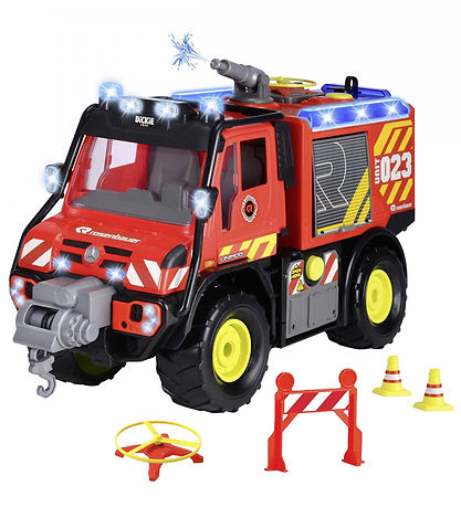 Dickie Toys Slökkviliðsbíll - MB Unimog U530 Brunabjörgun - Hljó