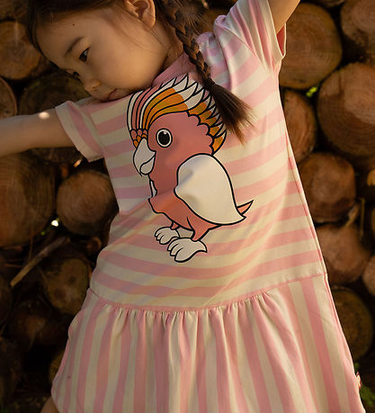 DYR-Cph Kjole - Dyrzanzi - Pastel Pink/Chalk Papegoeje DYR-Cph Kjole - Dyrzanzi - Pastel Pink/Chalk Papegoeje