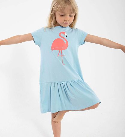 DYR-Cph Kjole - Dyrperky - Baby Blue Flamingo