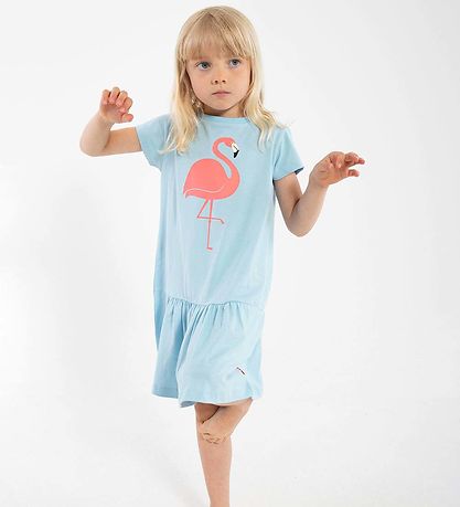 DYR-Cph Kjole - Dyrperky - Baby Blue Flamingo