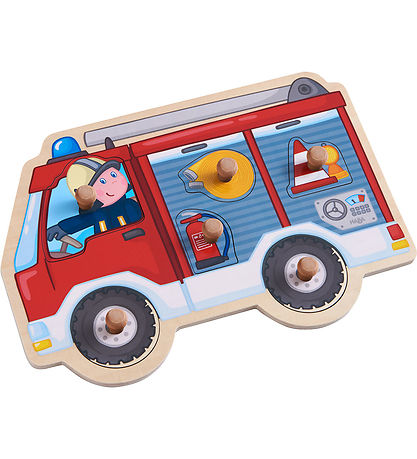 HABA Puslespil - 6 Brikker - Træ - Brandbil