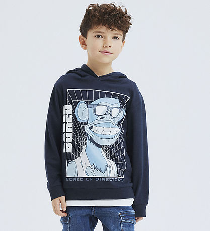 Name It Hoodie - NkmNobel Bored Of Directors - Dark Sapphire