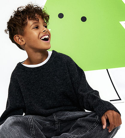 Name It Bluse - Strik - NkmTalils - Dark Grey Melange