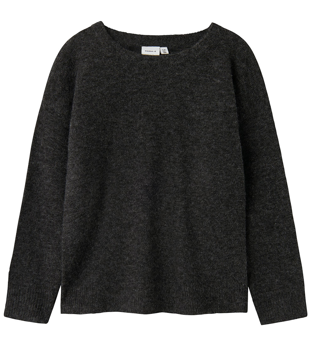 Name It Bluse - Strick - NkmTalils - Dark Grey Melange - Name It - 6 Jahre (116) - Blusen