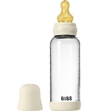 BIBS Sutteflaske - 240 ml - Glas/Naturgummi - Ivory BIBS Sutteflaske - 240 ml - Glas/Naturgummi - Ivory