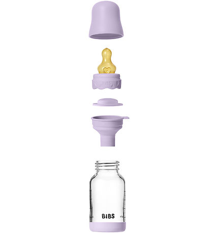 BIBS Boheme Sutteflaske - 120 ml - Glas/Naturgummi - Violet Sky