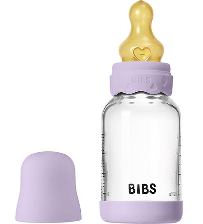 BIBS Boheme Sutteflaske - 120 ml - Glas/Naturgummi - Violet Sky