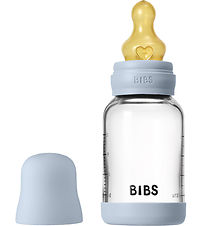 BIBS Sutteflaske - 120 ml - Glas/Naturgummi - Baby Blue BIBS Sutteflaske - 120 ml - Glas/Naturgummi - Baby Blue