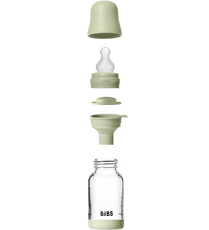 BIBS Sutteflaske - 120 ml - Glas/Silikone - Sage