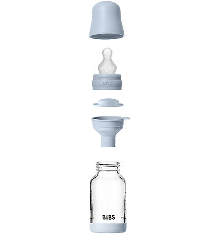 BIBS Sutteflaske - 120 ml - Glas/Silikone - Baby Blue BIBS Sutteflaske - 120 ml - Glas/Silikone - Baby Blue