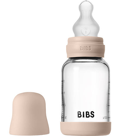 BIBS Sutteflaske - 120 ml - Glas/Silikone - Blush