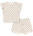 Konges Sløjd Sæt - T-shirt/Shorts - Lin Frill - Cherry Motif Konges Sløjd Sæt - T-shirt/Shorts - Lin Frill - Cherry Motif