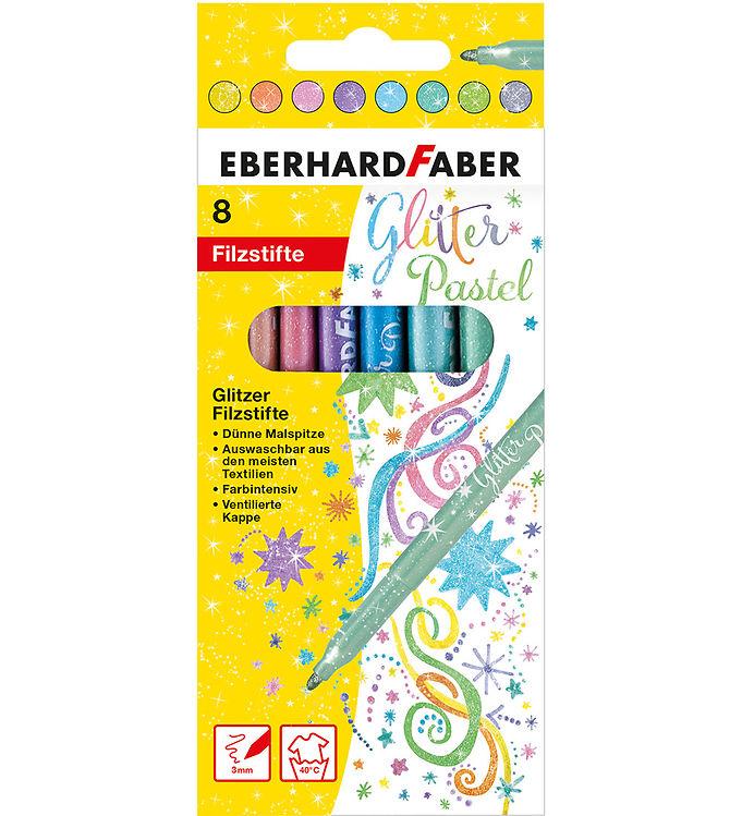 Eberhard Faber Tusser - 8 stk - Glitter Pastel