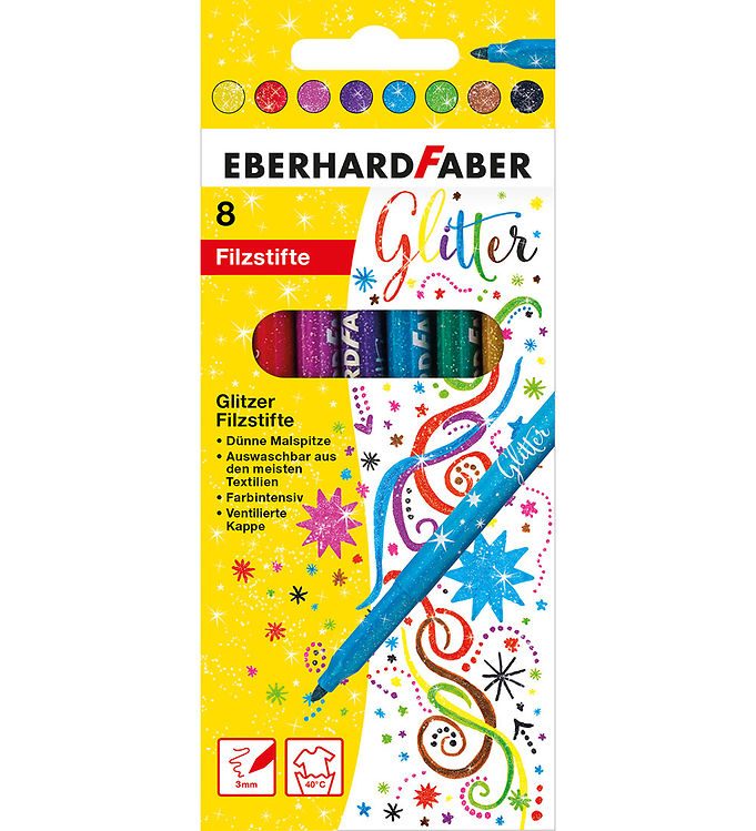 Eberhard Faber Tuscher - 8 stk - Glitter