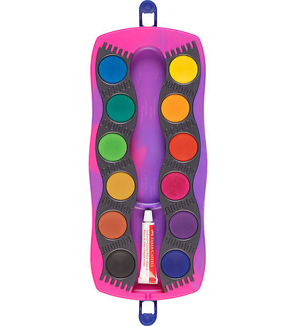 Faber-Castell Vandfarve - Unicorn Pink - 12 Farver + Chinese Whi