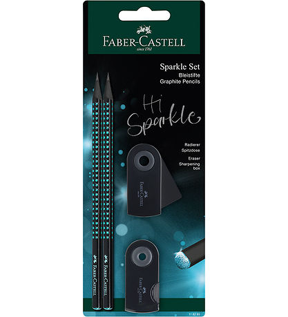 Faber-Castell Blyantsæt - Sparkle - 4 Dele - Black Edition - Mid
