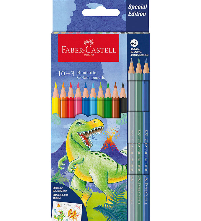 Faber-Castell Farveblyanter - 10+3 stk. - Dinosaur Metallic