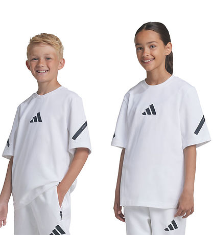 adidas Performance T-Shirt - J ZNE TEE - Hvid/Sort adidas Performance T-Shirt - J ZNE TEE - Hvid/Sort