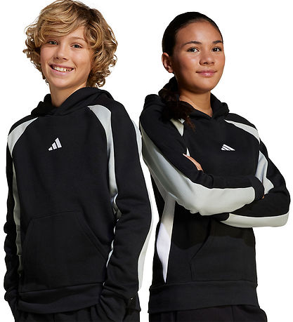 adidas Performance Hættetrøje - J CB FL HD - BLACK/WONSIL/WHITE adidas Performance Hættetrøje - J CB FL HD - BLACK/WONSIL/WHITE