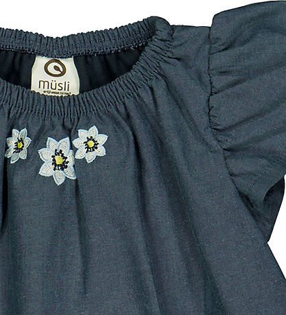 Müsli Bodysuit w. Skirt s/s - Daisy - Chambray