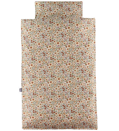 Nørgaard Madsens Sengetøj - Junior - Hvid m. Røde og Beige Bloms Nørgaard Madsens Sengetøj - Junior - Hvid m. Røde og Beige Bloms