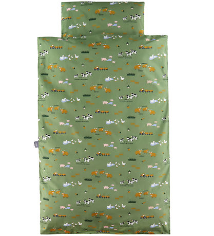 Nørgaard Madsens Sengetøj - Junior - Grøn m. Bondegård Nørgaard Madsens Sengetøj - Junior - Grøn m. Bondegård