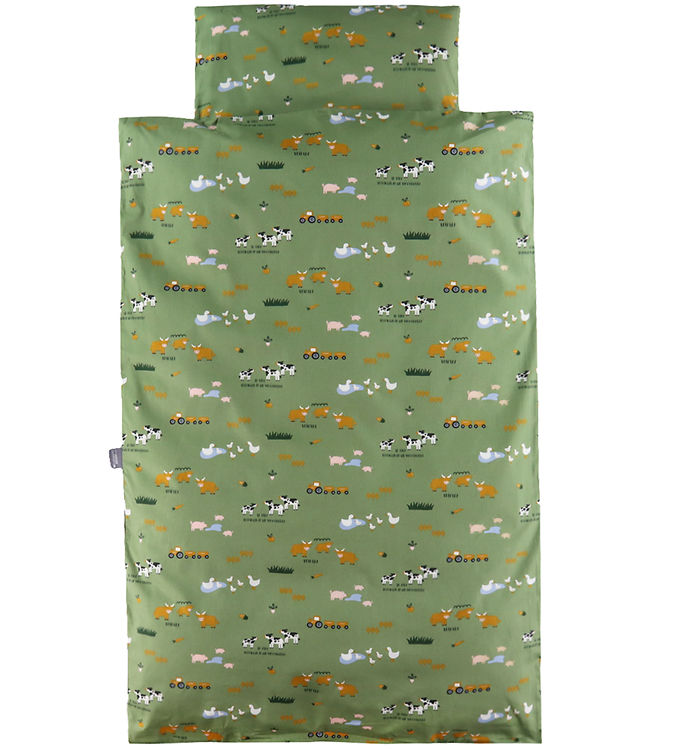 Nørgaard Madsens Sengetøj - Baby - Grøn m. Bondegård