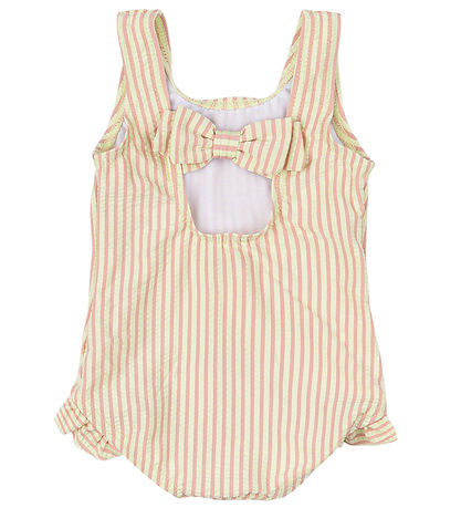 Maillot de Bain Petit Piao - Noeud papillon - Lumineux Rose/Blan