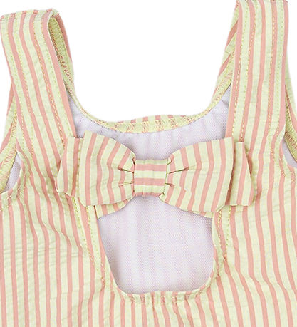 Maillot de Bain Petit Piao - Noeud papillon - Lumineux Rose/Blan