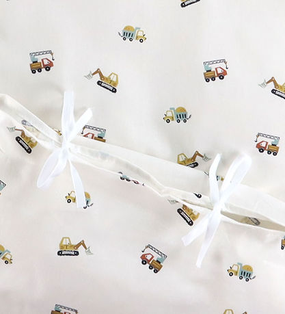 Nørgaard Madsens Bedding - Baby - White w. Work machines