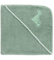 Nørgaard Madsens Baby towel - 75x75 cm - Dusty Green w. Dino Nørgaard Madsens Baby towel - 75x75 cm - Dusty Green w. Dino