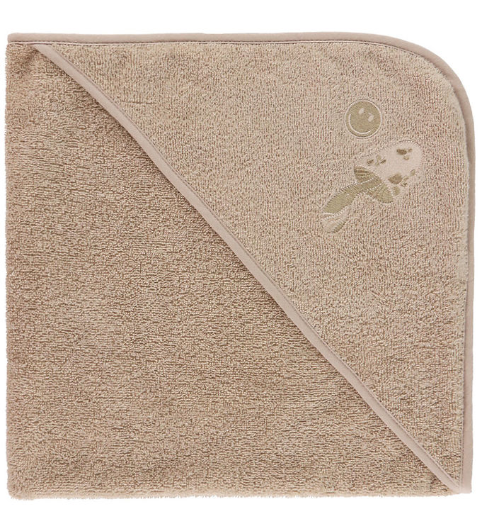 Nørgaard Madsens Babyhåndklæde – 75×75 cm – Sand m. Padehat