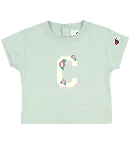 Champion Shortssæt - T-shirt/Shorts - Dusty Green m. Logo