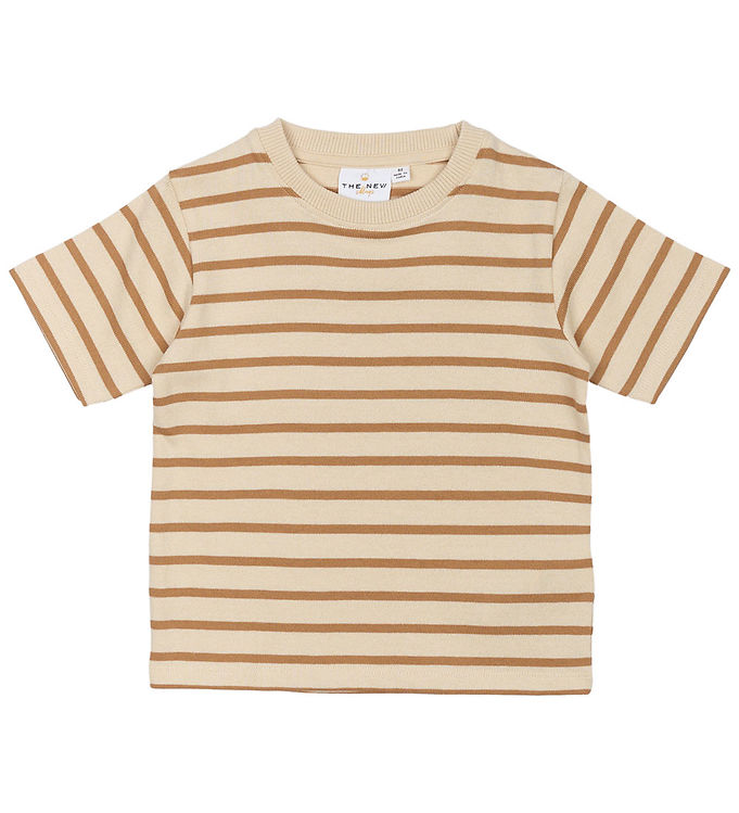 The New Siblings Nat T-shirt Indian Tan Stribet - Str. 5y 110cm