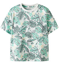 Name It T-shirt - NkmValmas - Bright White/Green Leaf Name It T-shirt - NkmValmas - Bright White/Green Leaf