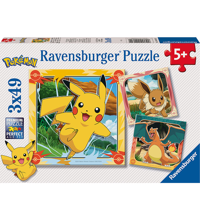 Ravensburger Puslespil - 3x49 Brikker - Pokémon