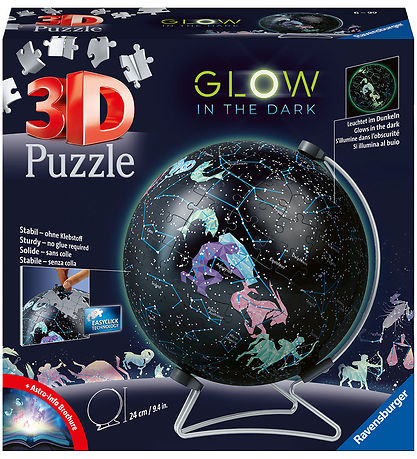 Ravensburger Puslespil - 3D - 180 Brikker - Glow Dark Starglobe