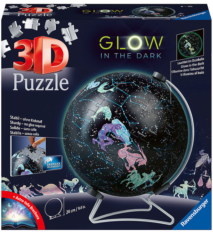 Ravensburger Puslespil - 3D - 180 Brikker - Glow Dark Starglobe